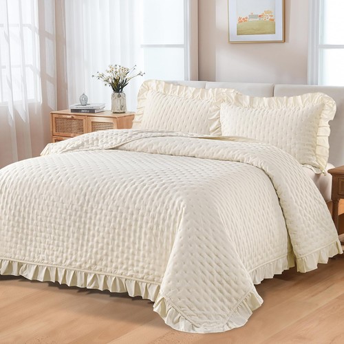 Tagesdecke teilig beige - tagesdecke, set