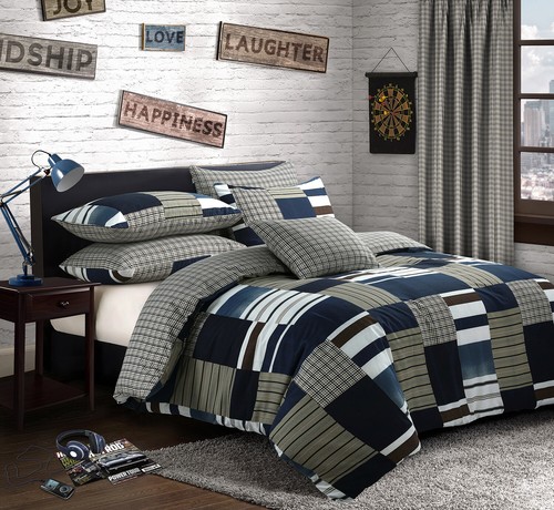 Marineblau bettbezug denim - marineblau,